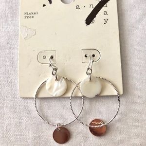 A New Day silver tone hoop dangle earrings